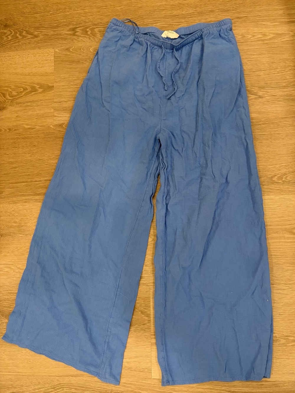 Primark Women's Wide Leg Drawstring Pants - Blue